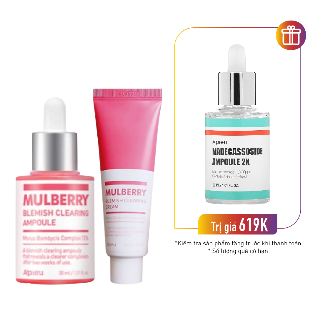 Bộ Tinh Chất Dưỡng Sáng Da A'pieu Mulberry Blemish Clearing Ampoule Special Set (2Pc)