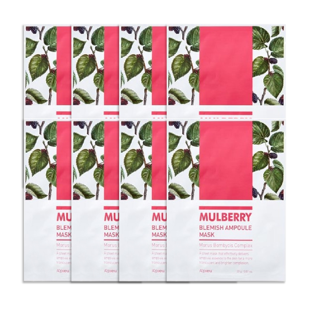 Combo 4 Mặt Nạ Dưỡng Ẩm, Làm Sáng Da A'pieu Mulberry Blemish Ampoule (Tặng 4 Mặt Nạ Dưỡng Ẩm, Làm Sáng Da A'pieu Mulberry Blemish Ampoule)