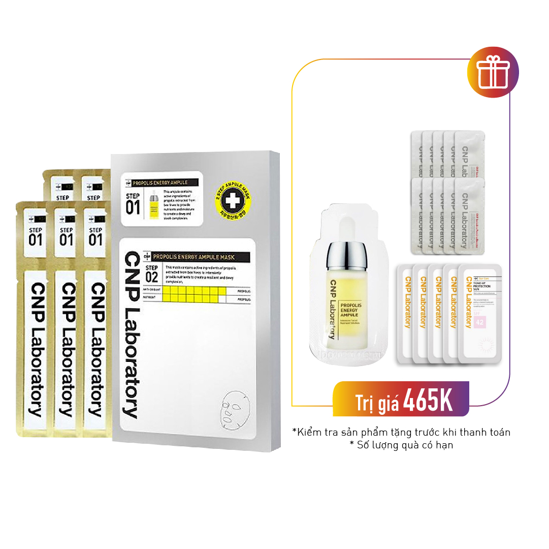 Bộ 5 Mặt Nạ Keo Ong Tái Tạo Phục Hồi Da 2 Trong 1 Cnp Laboratory Propolis Energy Ampule 2 - Step Mask (5 X 41.5Ml)
