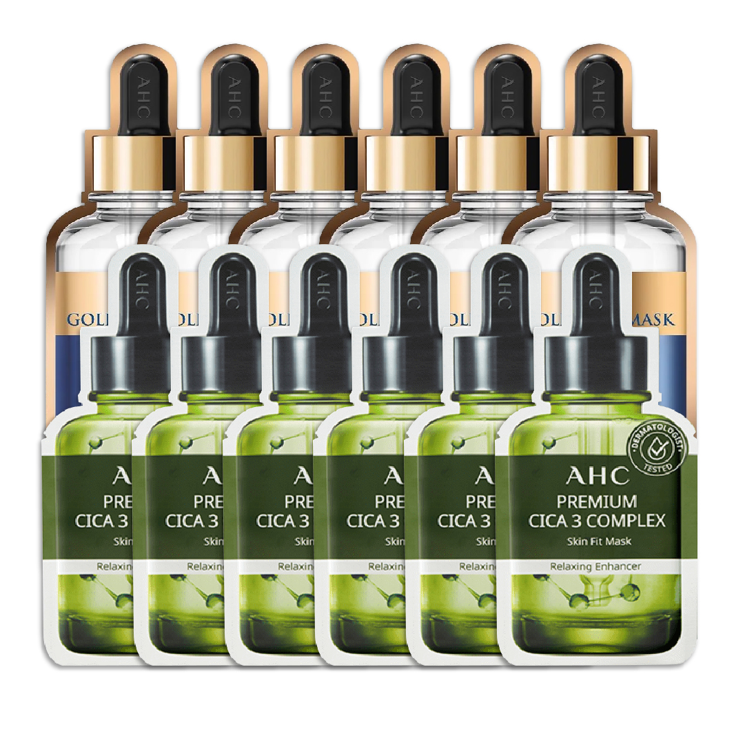 Combo 6 Mặt Nạ Vàng Chống Lão Hóa Ahc Premium Hydra Gold Foil Mask (Tặng 6 Mặt Nạ Phục Hồi Da Ahc Premium Cica - 3)