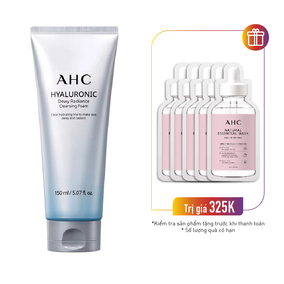 Sữa Rửa Mặt Dưỡng Ẩm Làm Sáng Da Ahc Hyaluronic Dewy Radiance Cleansing Foam 150Ml