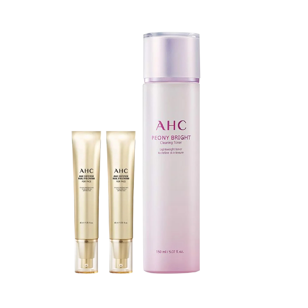 Combo 2 Kem Dưỡng Mắt Ahc Age Defense Real Eye Cream For Face 40Ml (Tặng 1 Nước Cân Bằng Làm Sáng Da Ahc Peony Bright Clearing Toner 150Ml)