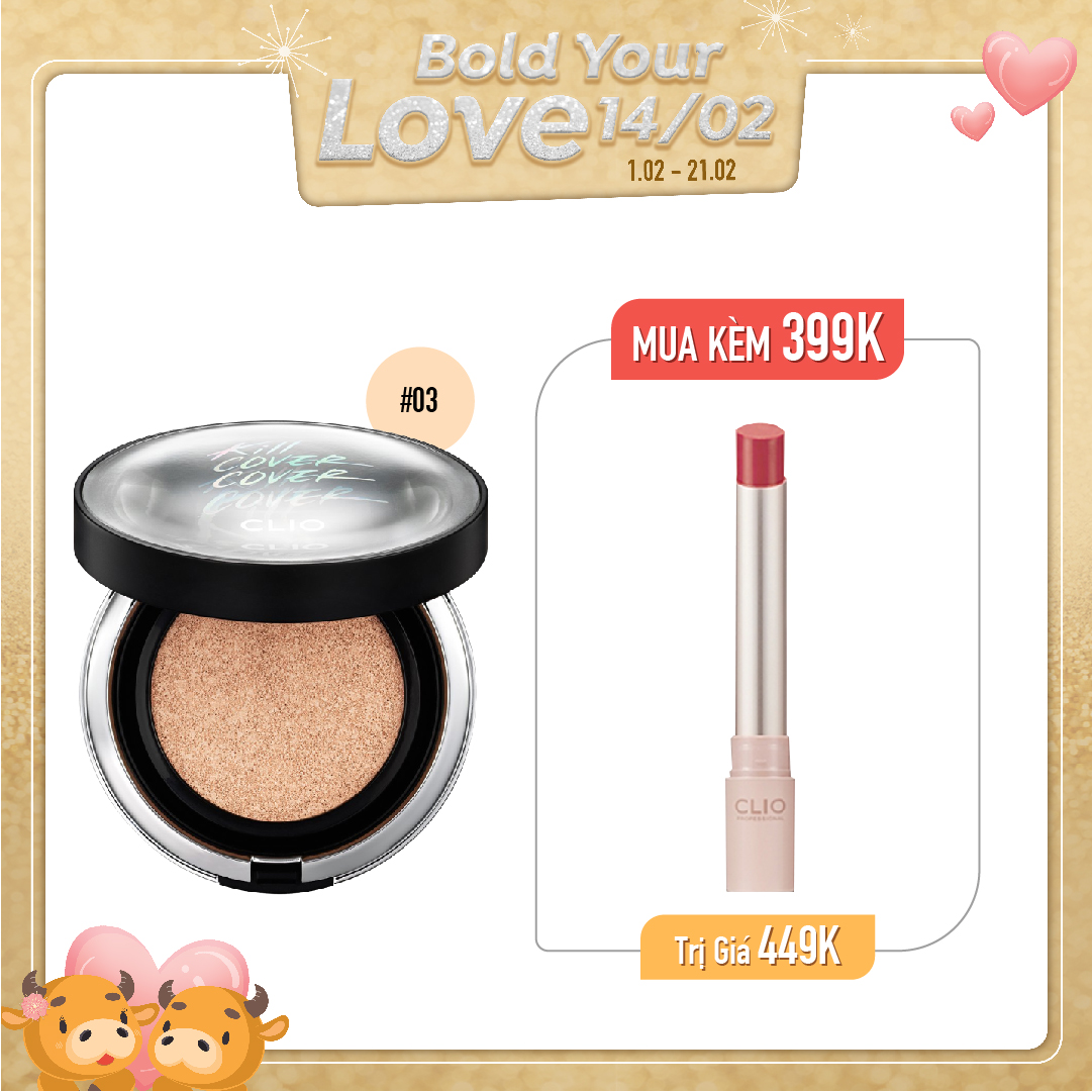 Combo Phấn Nước & Son Thỏi Lì Clio Melting Matte Lips 07 With Maple
