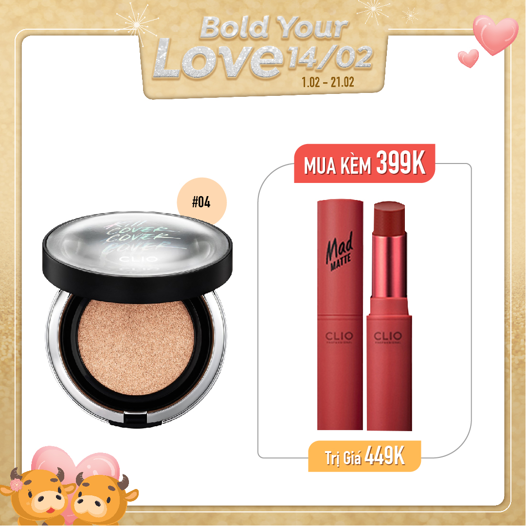 Combo Phấn Nước & Son Thỏi Lì Clio Mad Matte Lips (18Ad) 006 Sensual Pepper