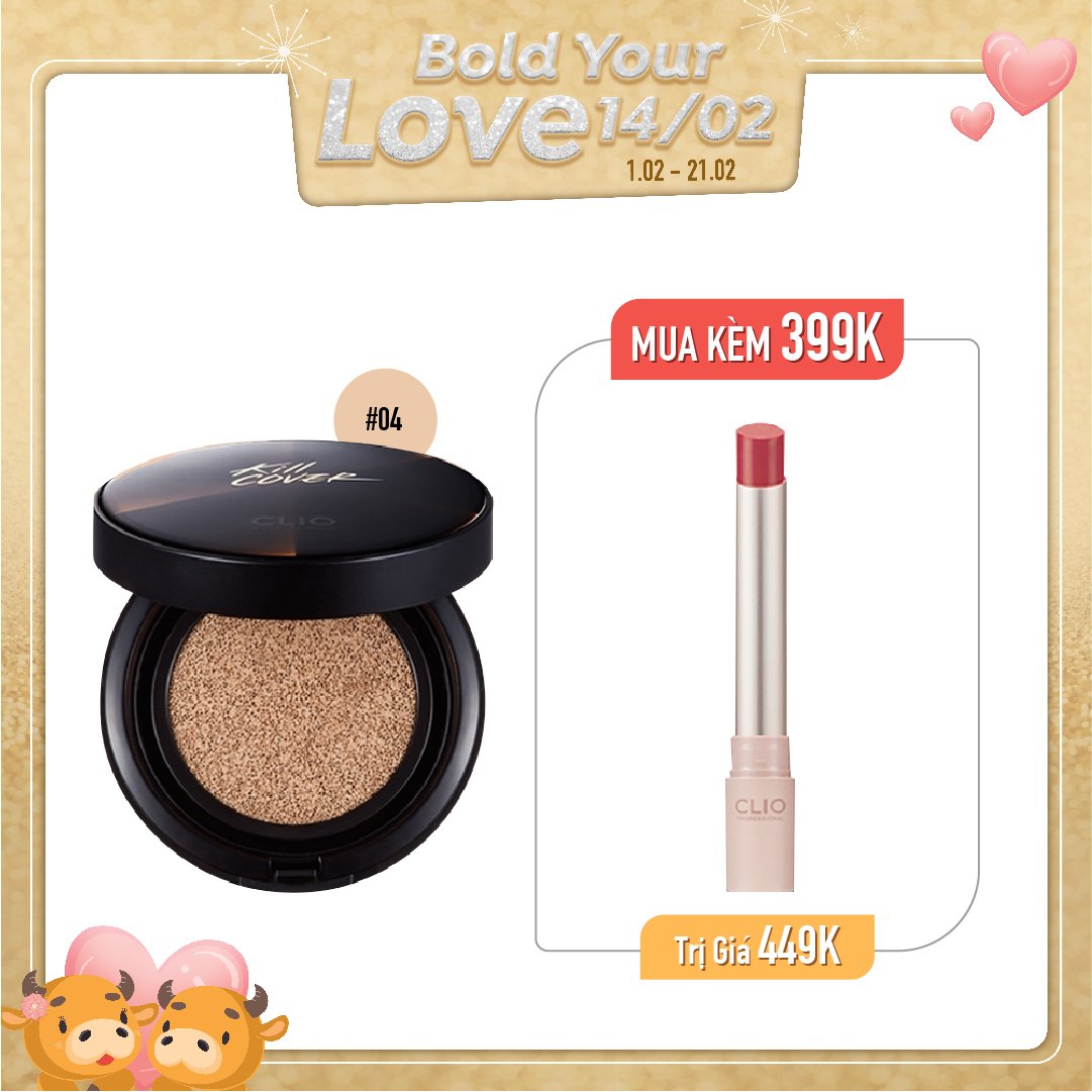 Combo Phấn Nước & Son Thỏi Lì Clio Melting Matte Lips 08 Berry Pleasure