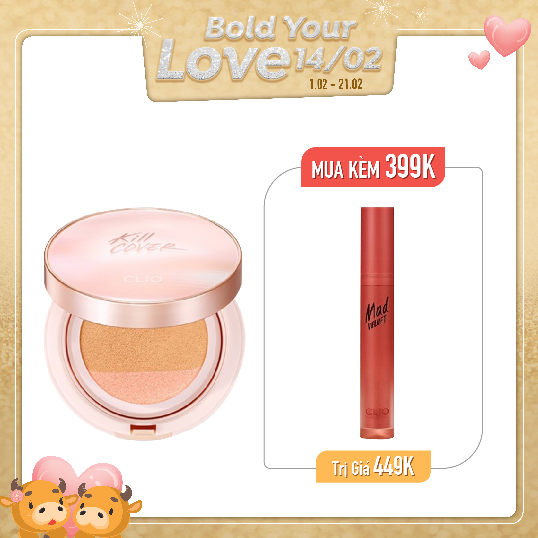 Combo Phấn Nước & Son Kem Lì Clio Mad Velvet Tint 05 Glazed Mocha