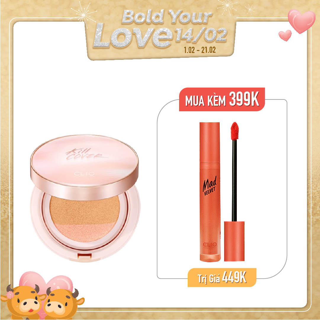 Combo Phấn Nước & Son Kem Lì Clio Mad Velvet Tint 12 Pumpkin Spice