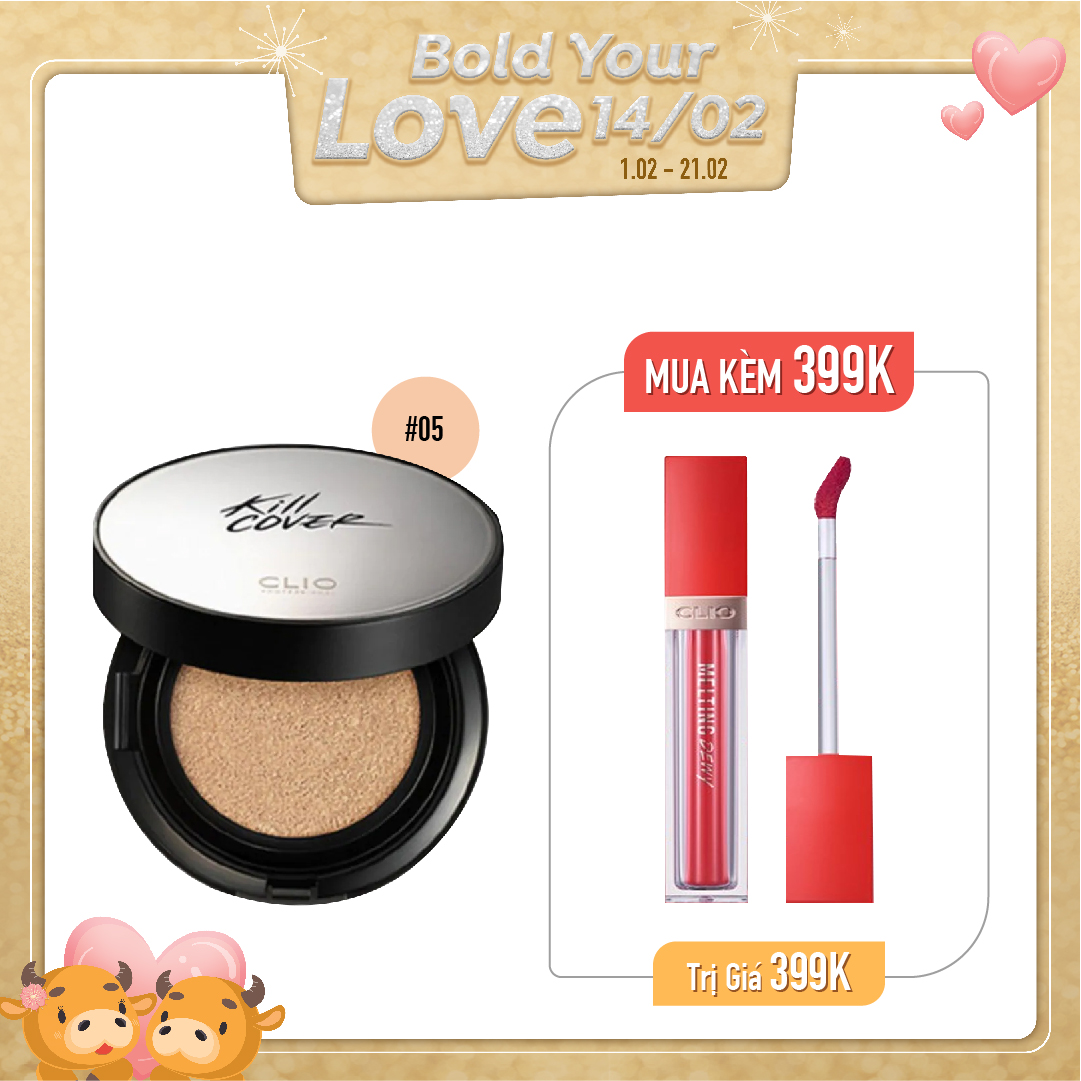 Phấn Nước & Son Tint Bóng Clio Melting Dewy Tint 03 Hibiscus Tea
