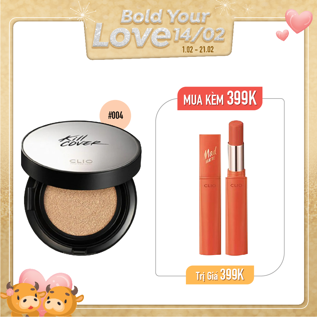 Combo Phấn Nước & Son Thỏi Hiệu Ứng Lì Nhẹ Clio Mad Matte Stain Lips 08 Pumpkin Moment