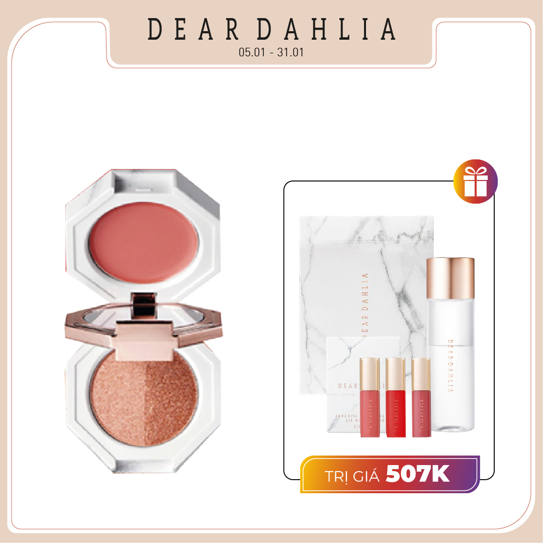 Combo Phấn Mắt Hiệu Ứng Ánh Nhũ Lấp Lánh Dear Dahlia Paradise Dual Palette - Sunset Romance