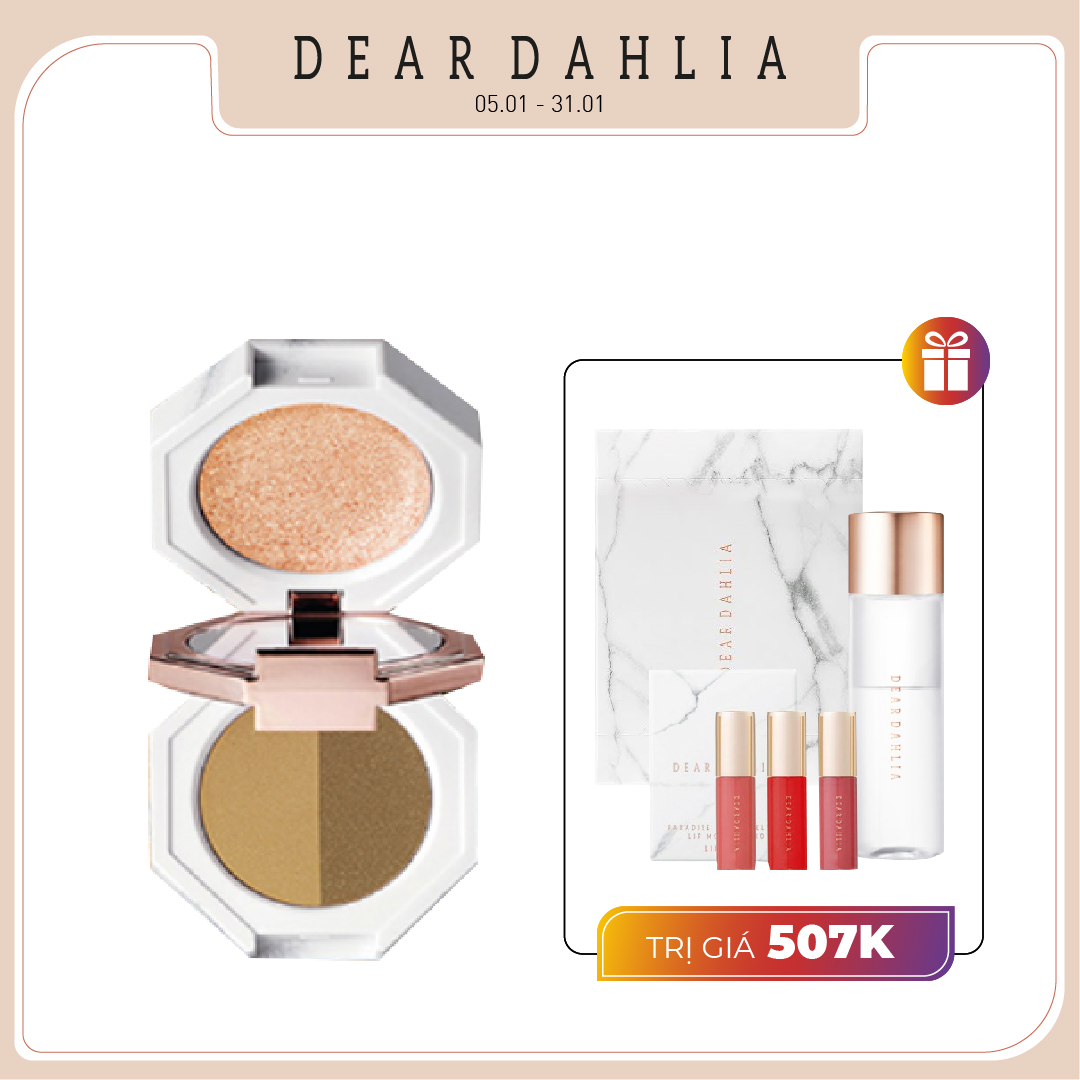 Combo Màu Mắt Ánh Nhũ Dear Dahlia Paradise Dual Palette [Mix] Eye Shadow Trio -  Caramel Slice