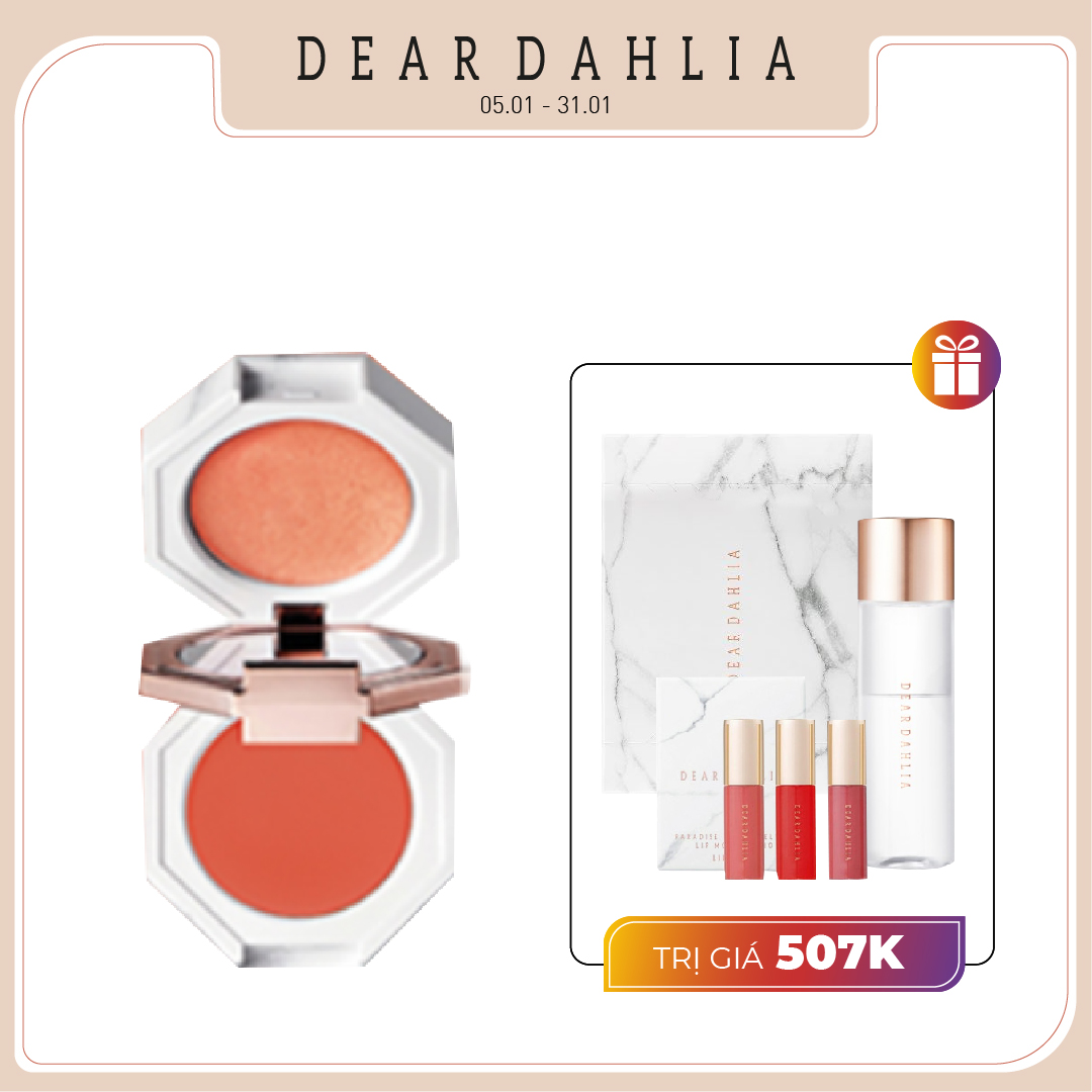 Combo Màu Mắt & Má Hồng Ánh Nhũ Dear Dahlia Paradise Dual Palette [Multi] Peach Champagne 4G
