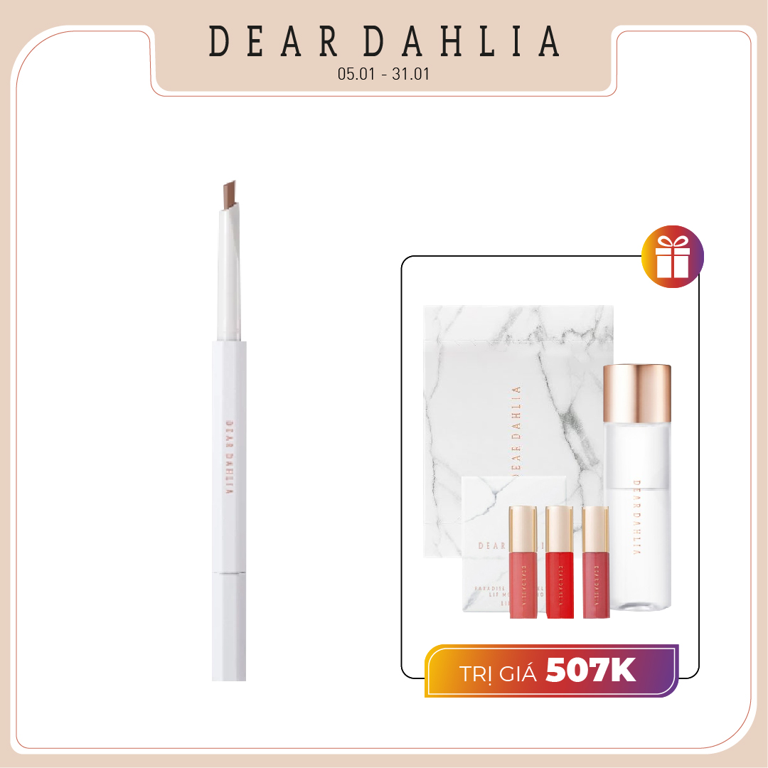 Combo Tẩy Trang & Chì Vẽ Chân Mày Dear Dahlia Perfect Brow Longwear Sculpting Pencil Chestnut