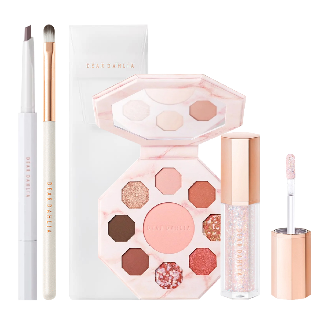 (Sắc Hồng Chủ Đạo) Combo Màu Mắt Ánh Nhũ & Bảng Màu Mắt Đa Hiệu Ứng Dear Dahlia Secret Garden Palette