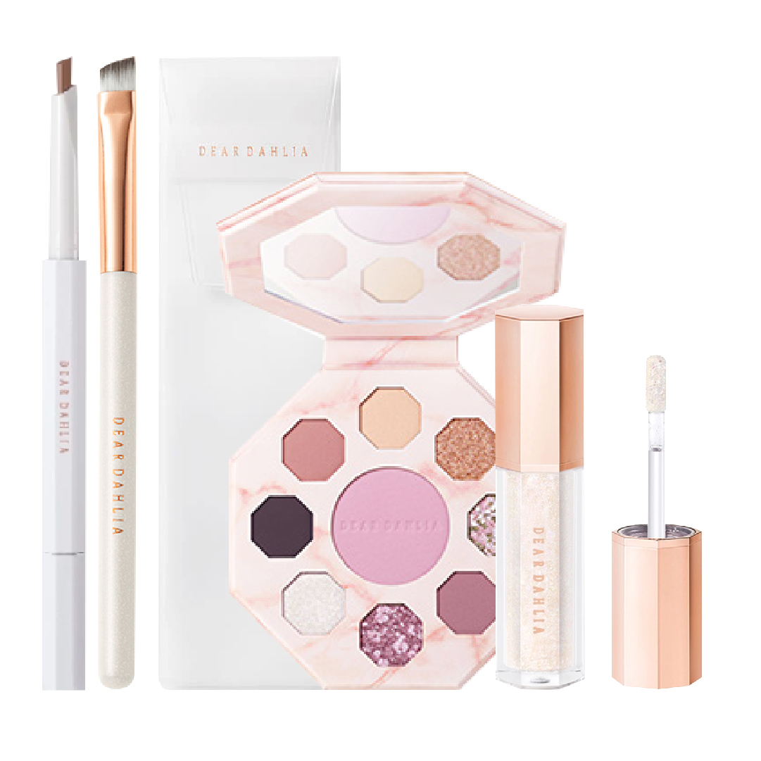 (Sắc Tím Chủ Đạo) Combo Màu Mắt Ánh Nhũ & Bảng Màu Mắt Đa Hiệu Ứng Dear Dahlia Secret Garden Palette