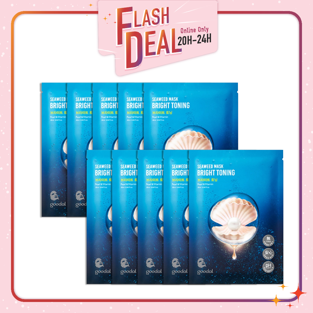 [Fs 8.3] Set 10 Mặt Nạ Làm Sáng Da Goodal Seaweed Bright Toning Pearl & Vitamin