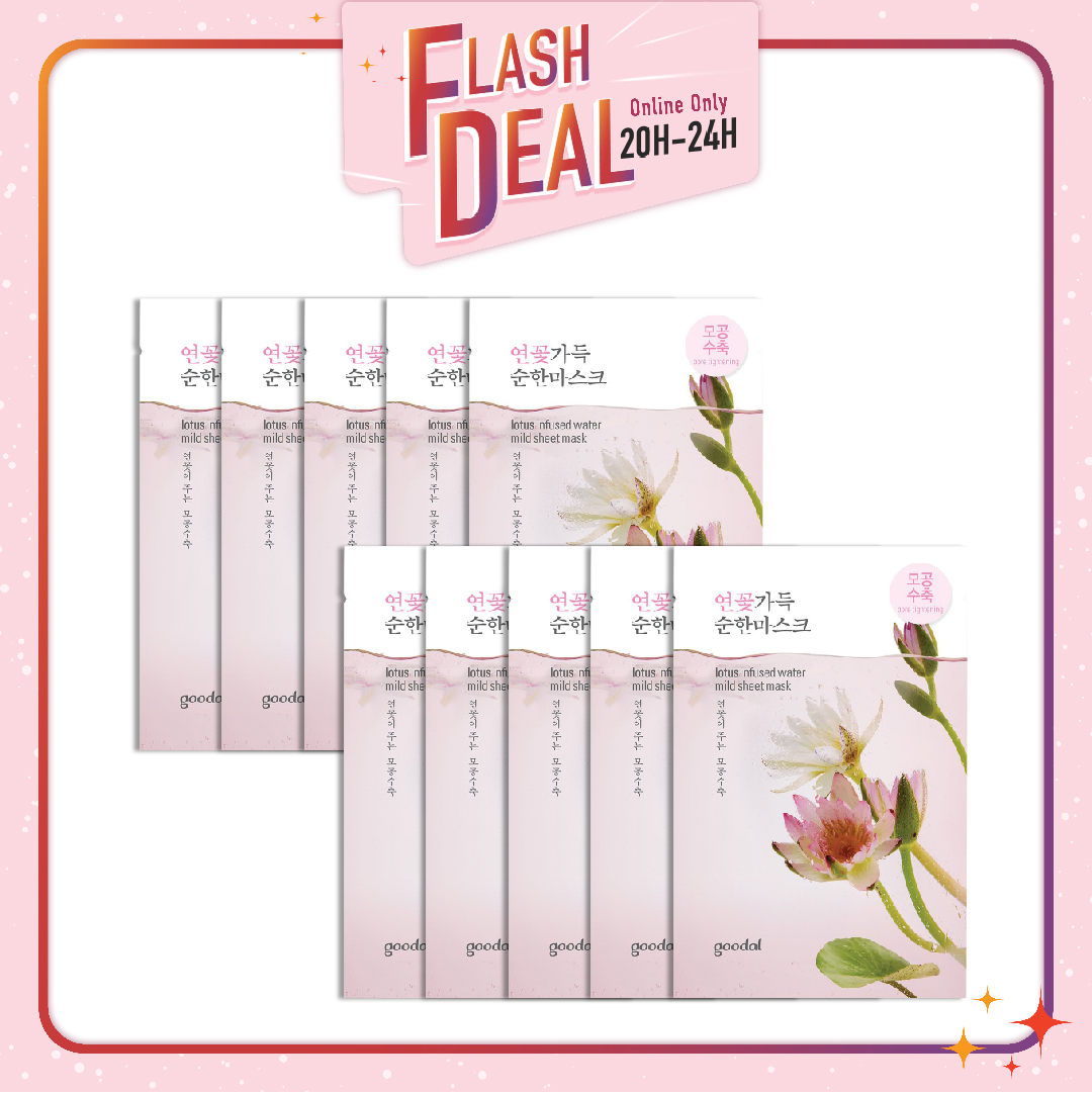 Set 10 Mặt Nạ Se Mịn Lỗ Chân Lông Goodal Lotus Infused Water Mild 23Ml