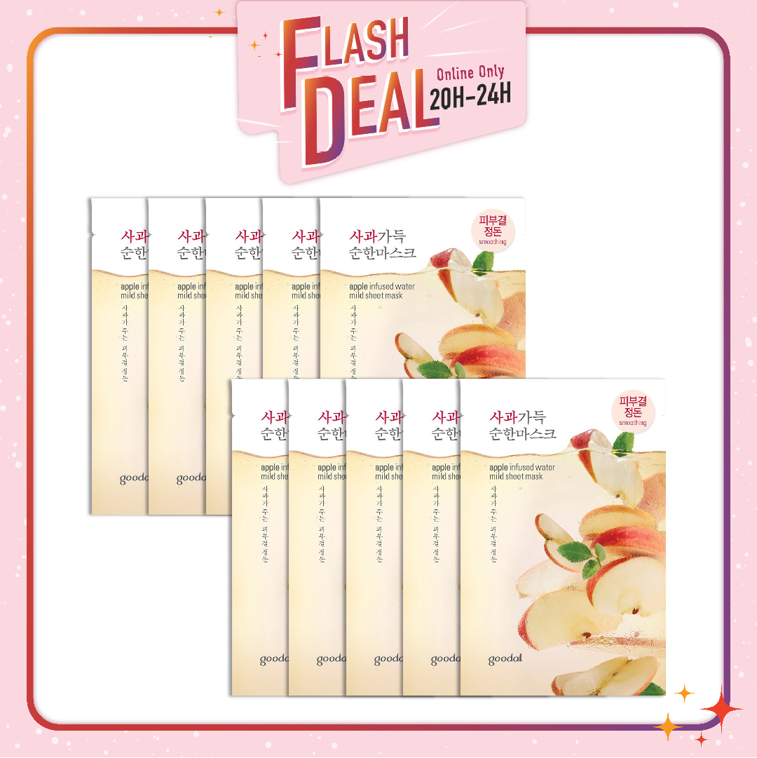 [Fs 8.3] Set 10 Mặt Nạ Dưỡng Ẩm Mềm Mượt Da Goodal Apple Infused Water Mild