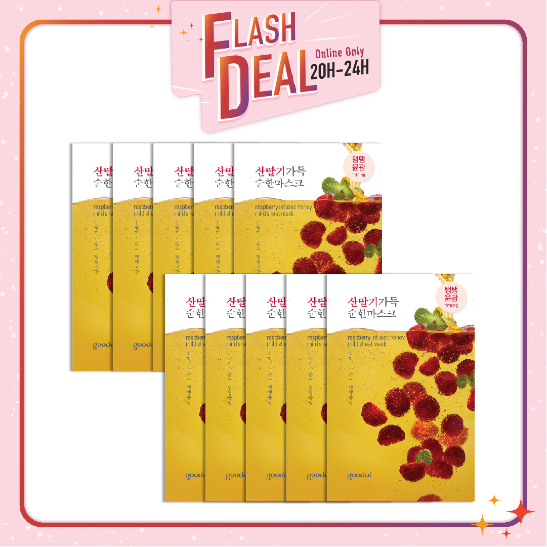 [Fs 8.3] Set 10 Mặt Nạ Làm Sáng Và Dưỡng Da Săn Chắc Goodal Raspberry Infused Honey Mild