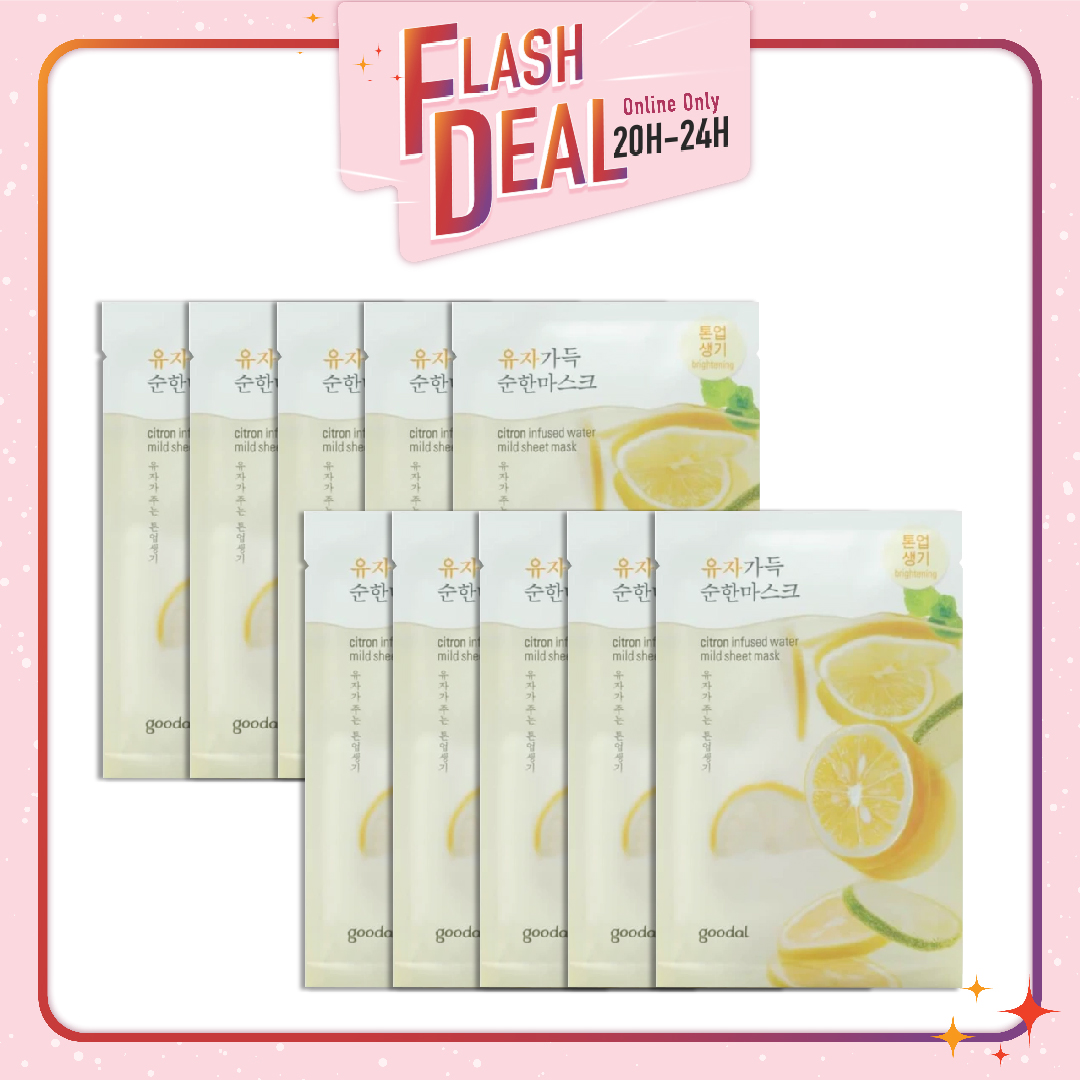 [Fs 8.3] Set 10 Mặt Nạ Dưỡng Sáng Da Goodal Citron Infused Water Mild