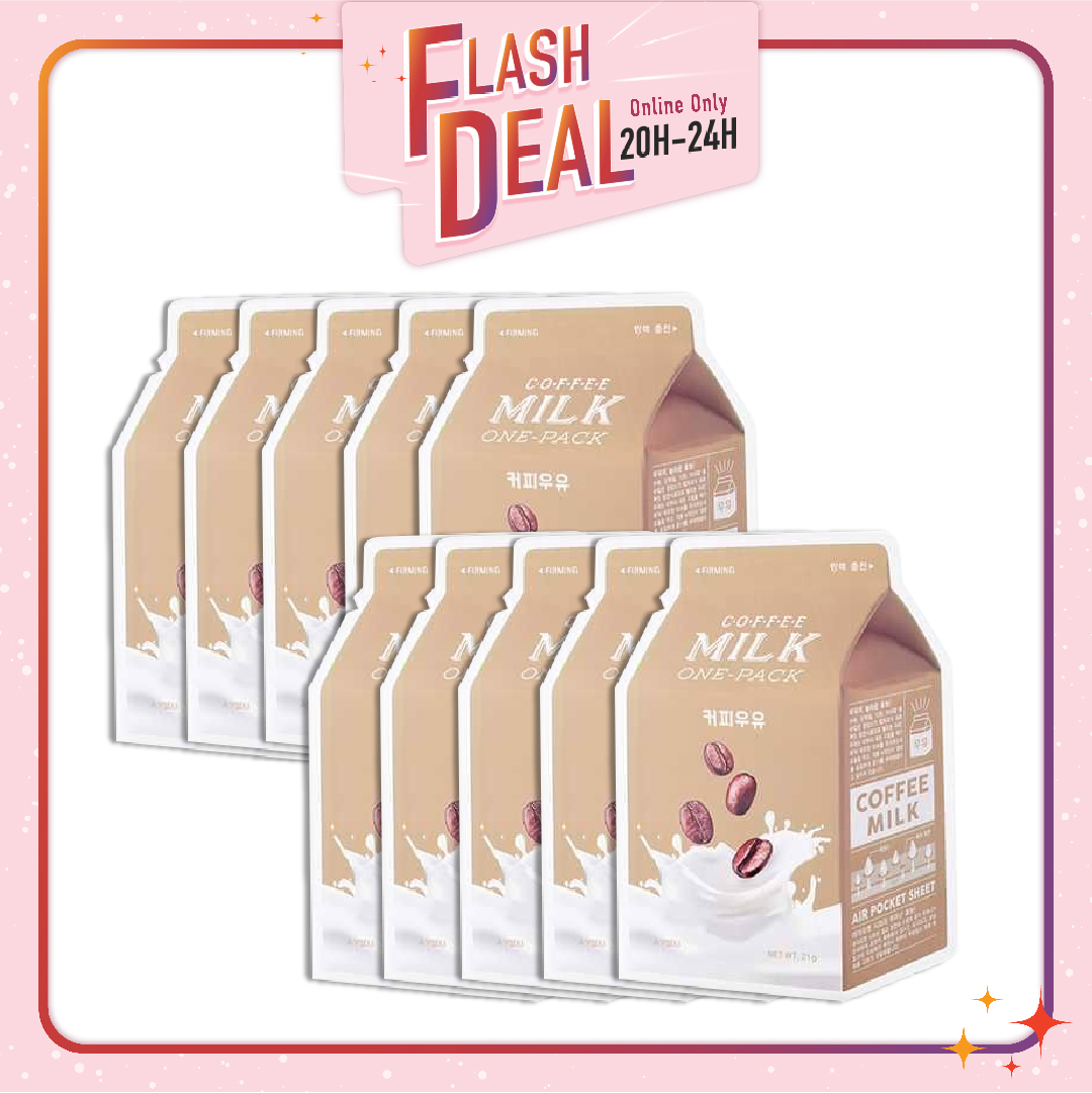 [Fs 8.3] Set 10 Mặt Nạ Giấy Chống Lão Hóa Da A'pieu Coffee Milk One - Pack