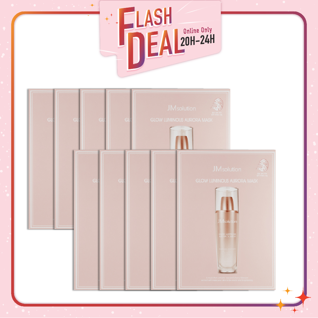 [Fs 8.3] Set 10 Mặt Nạ Cải Thiện Dấu Hiệu Lão Hóa Jmsolution Glow Luminous Aurora