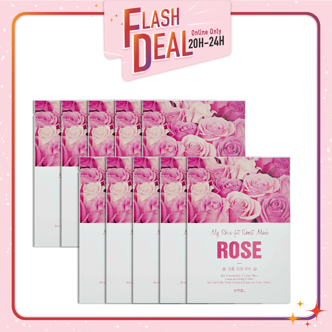 [Fs 8.3] Set 10 Mặt Nạ Giấy Làm Dịu Da A'pieu My Skin Fit Sheet (Rose)