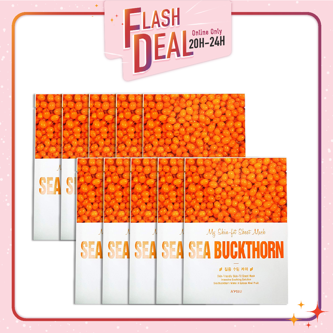 [Fs 8.3] Set 10 Mặt Nạ Giấy Làm Sáng Da A'pieu My Skin Fit Sheet (Sea Buckthorn)