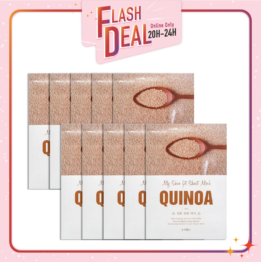 [Fs 8.3] Set 10 Mặt Nạ Giấy Cấp Ẩm Cho Da A'pieu My Skin Fit Sheet Mask (Quinoa)