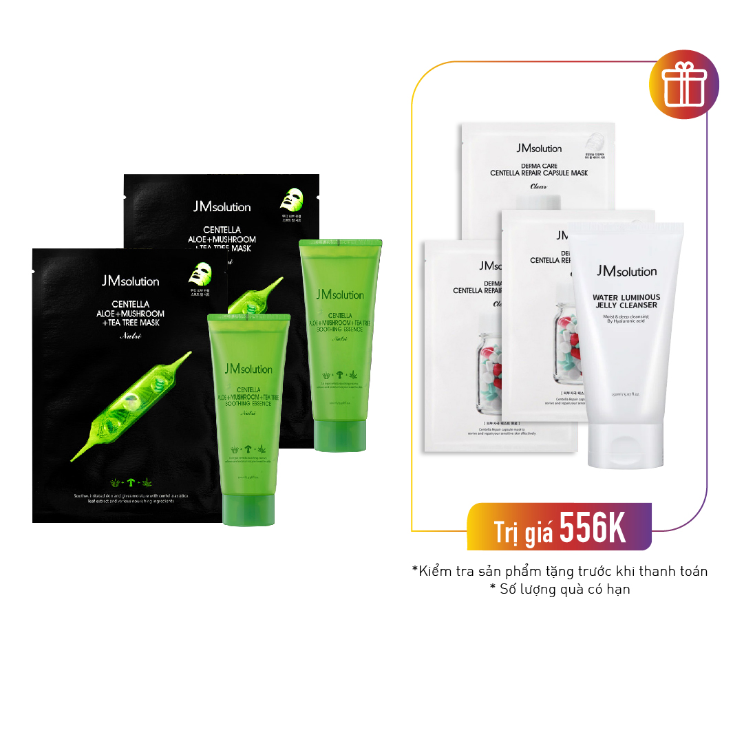 Combo 2 Bộ Mặt Nạ Jmsolution Centella Aloe+Mushroom+Tea Tree Mask Nutri Edition