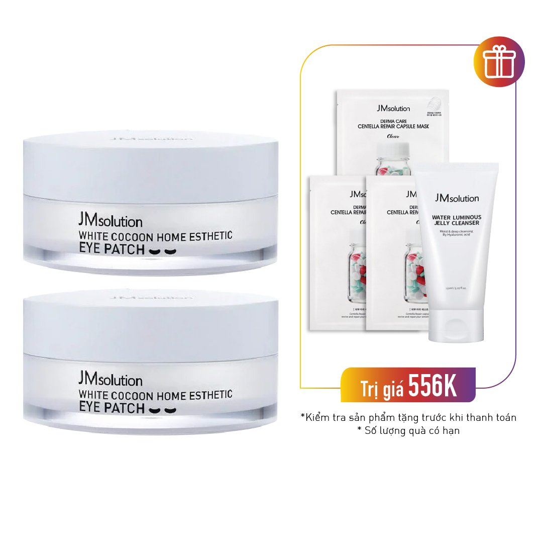 Combo 2 Hộp Mặt Nạ Mắt Kén Tằm Giảm Thâm Quầng Mắt Jmsolution Silky Cocoon Home Esthetic Eye Patch (60Pcs X 2)