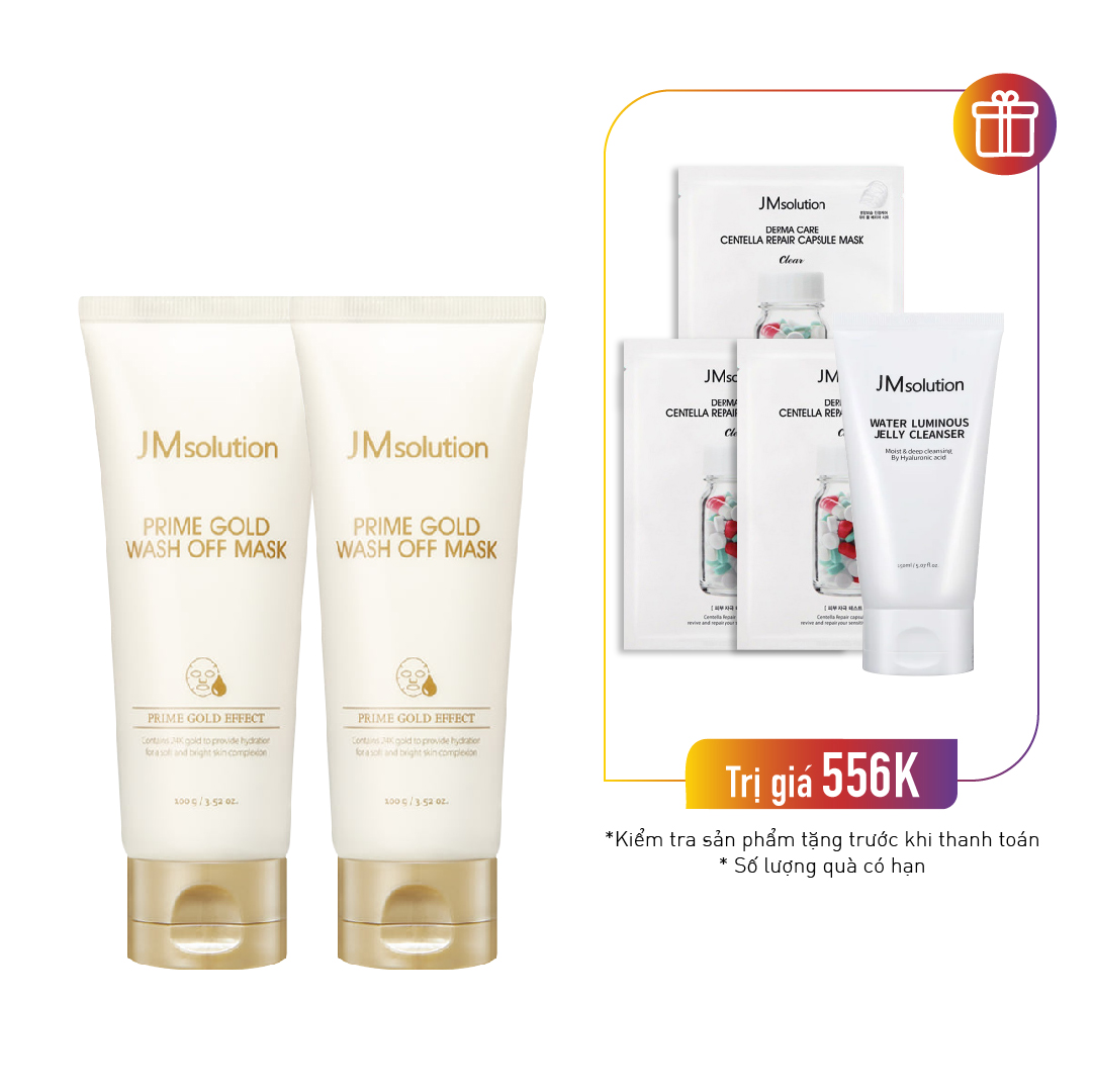 Combo 2 Tuýp Mặt Nạ Rửa Làm Sáng Da Jmsolution Prime Gold Wash Off Mask 100G