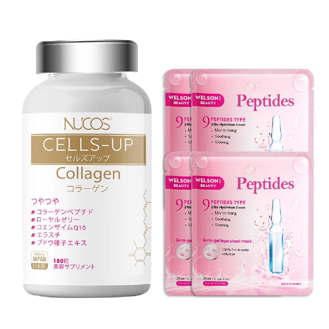 [Ls Mua 1 Tặng 4] Viên Uống Colagen Trẻ Hóa Tăng Đàn Hồi Da Nucos Cells Up Collagen For Anti Aging (180 Viên)