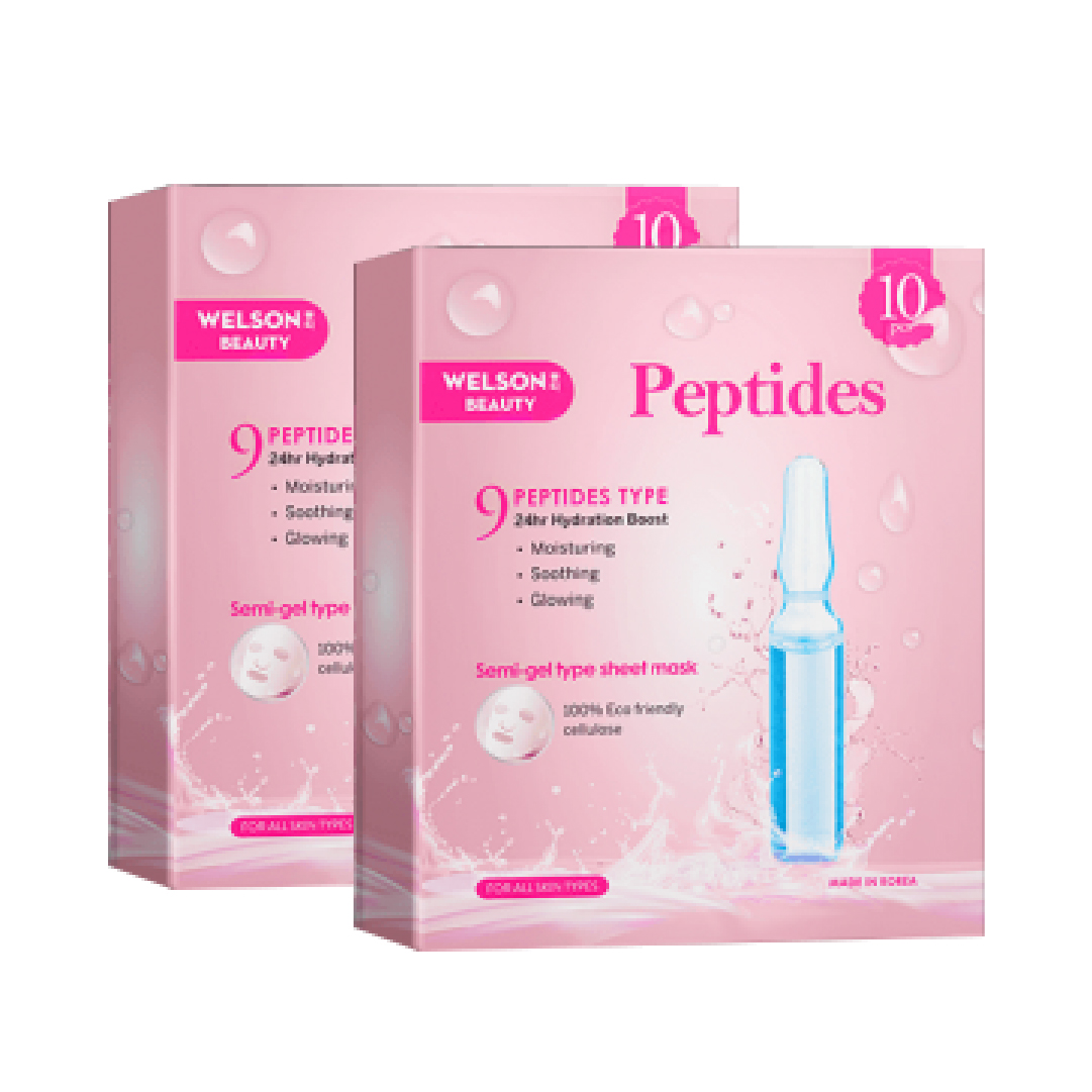 [Ls Mua 1 Tặng 1] Hộp Mặt Nạ Cấp Ẩm 24H Trẻ Hóa Da Welson Beauty Peptides Moisturising Mask (Hộp 10 Miếng)