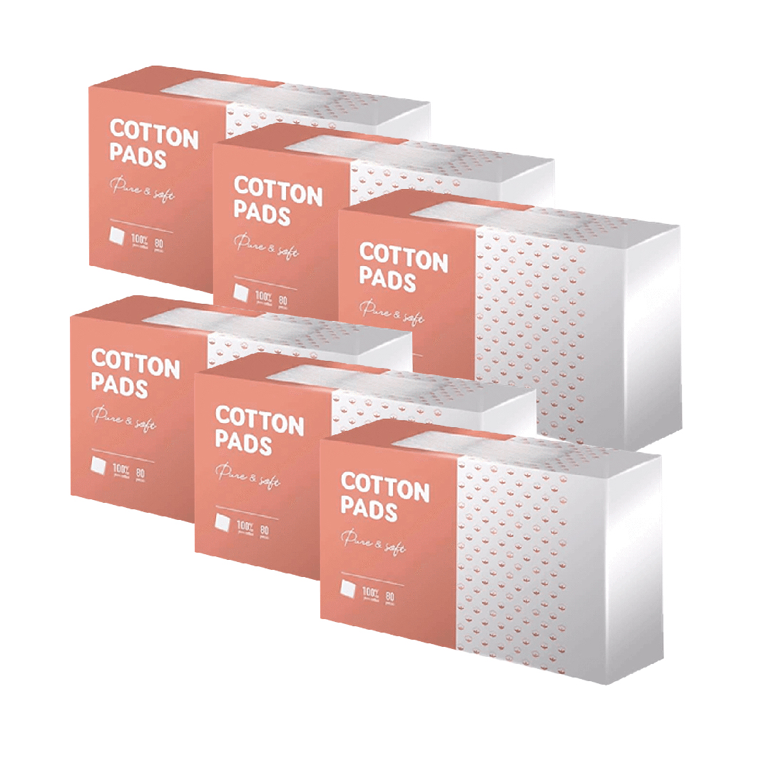 [Mua 3 Tặng 3] Combo 6 Hộp Bông Cotton Beauty Box Cotton Pad Square Puffs (80Pcs X 6)
