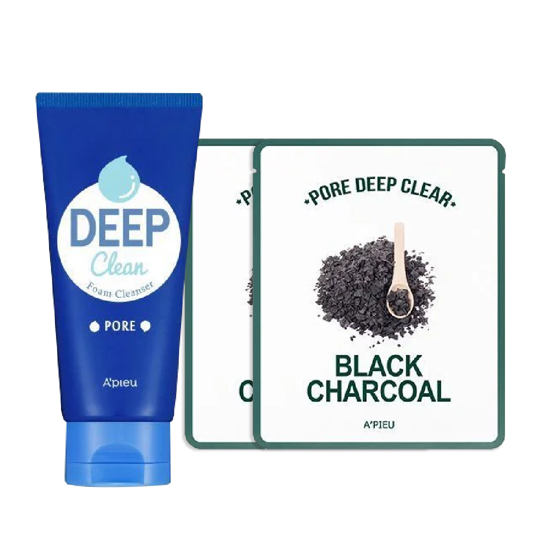 [Ls 26/9.S2 Mua 1 Tặng 2] Combo Sữa Rửa Mặt Làm Sạch Lỗ Chân Lông A'pieu Deep Clean Foam Cleanser (Pore) 130Ml (Tặng 2 Mặt Nạ)