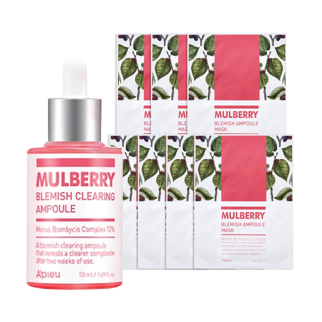 [Ls 26/9.S2 - Mua 1 Tặng 7] Combo Tinh Chất Dưỡng Làm Sáng Trắng Da A'pieu Mulberry Blemish (Tặng 7 Mặt Nạ Mulberry)