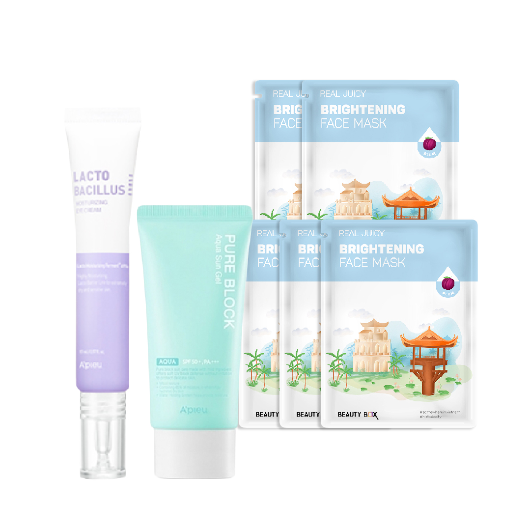 [Ls 26/9.S2 - Mua 1 Tặng 7] Combo Kem Dưỡng Vùng Mắt A'pieu Lactobacillus Moisturizing (Tặng Kem Chống Nắng A'pieu & 5 Mặt Nạ Beauty Box)