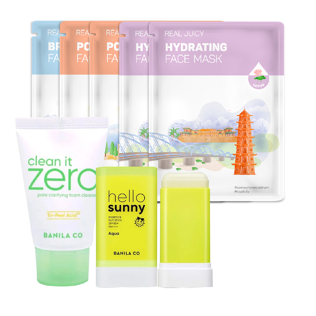 [Mua 1 Tặng 6] Combo Sáp Chống Nắng Dành Cho Da Khô Banila Co Hello Sunny Essence Sun Stick (Tặng Mặt Nạ + Sữa Rửa Mặt)