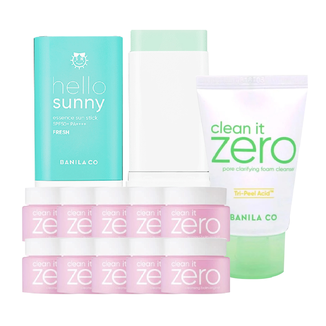 [Mua 1 Tặng 11] Combo Sáp Chống Nắng Cho Da Dầu Banila Co Hello Sunny Essence Sun Stick (Tặng Sáp Tẩy Trang + Sữa Rửa Mặt)