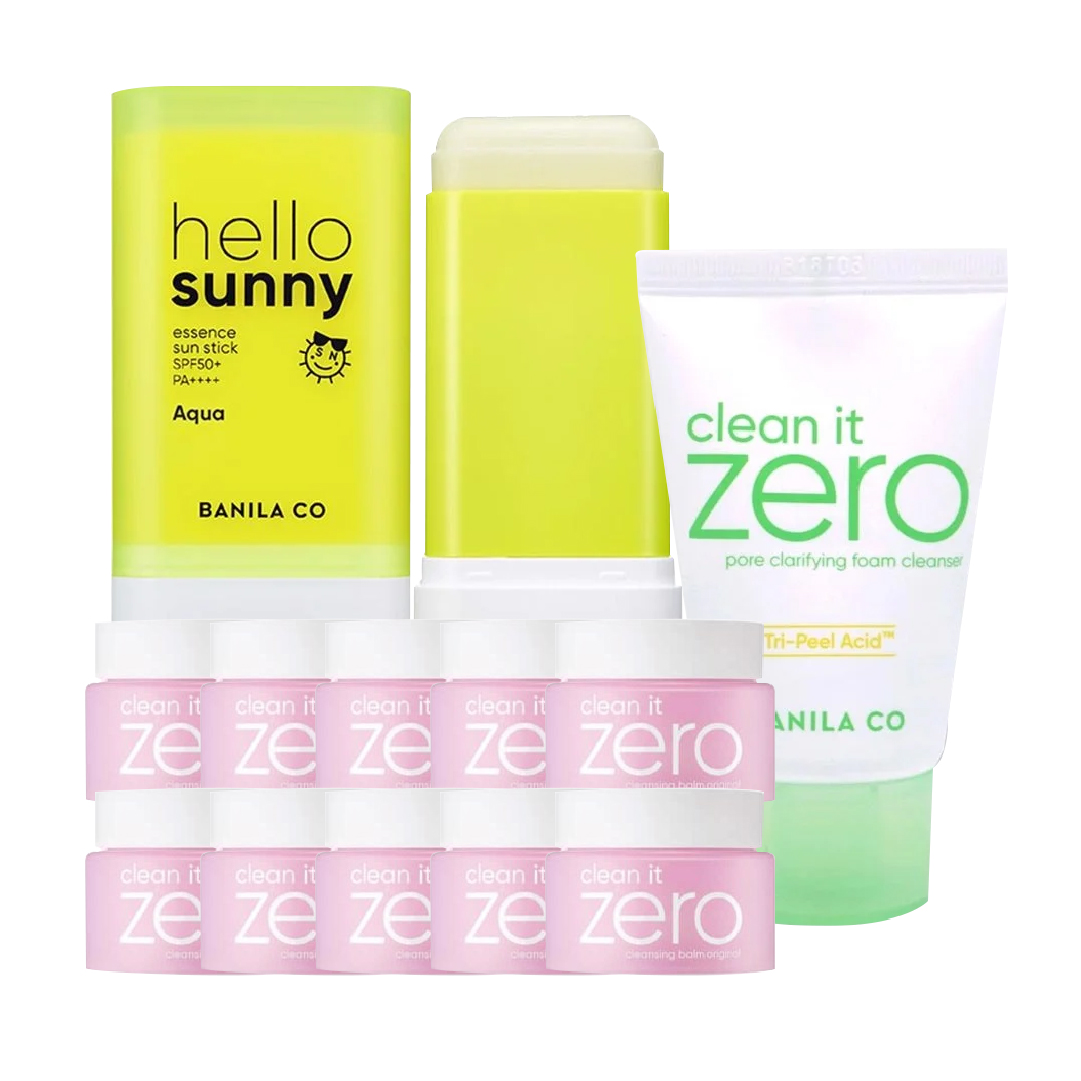 [Mua 1 Tặng 11] Combo Combo Sáp Chống Nắng Dành Cho Da Khô Banila Co Hello Sunny Essence Sun Stick (Tặng Sáp Tẩy Trang + Sữa Rửa Mặt)