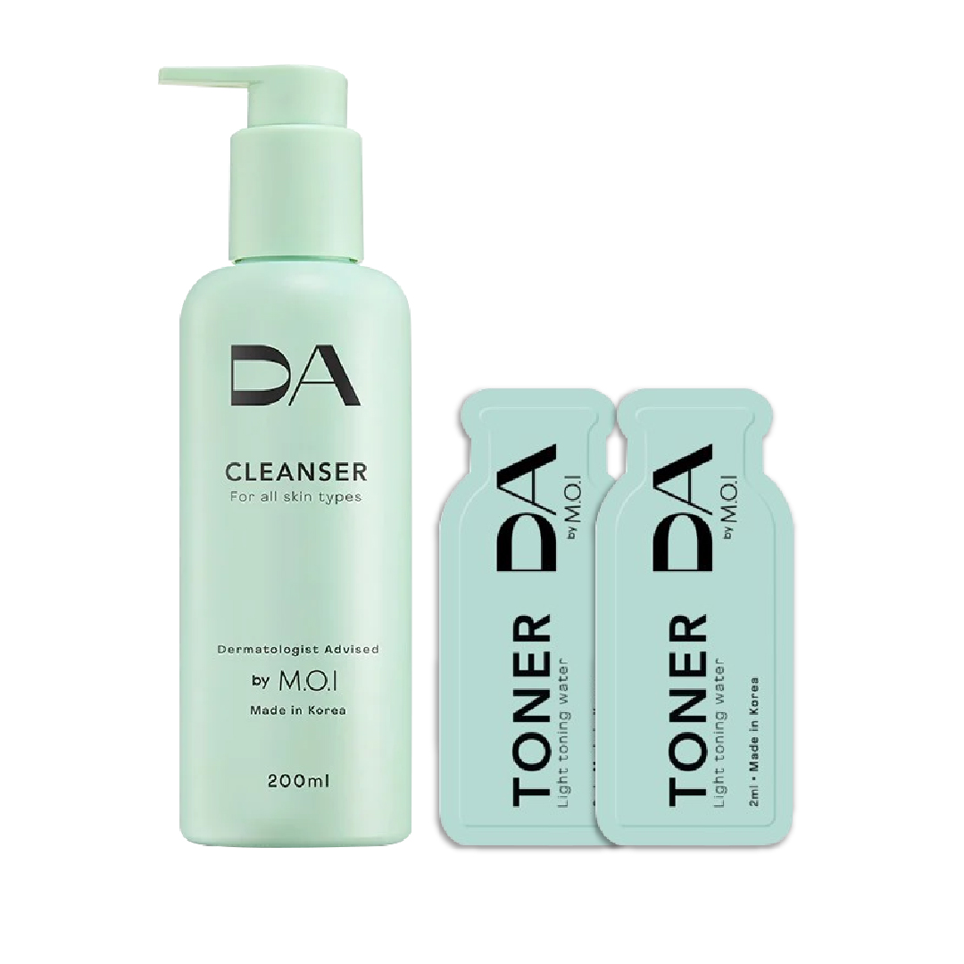 [Combo C1] Sữa Rửa Mặt 2 Trong 1 Dạng Gel Da Face Cleanser By M.o.i 200Ml (Tặng 2 Nước Cân Bằng Da Toner By M.o.i 2Ml)