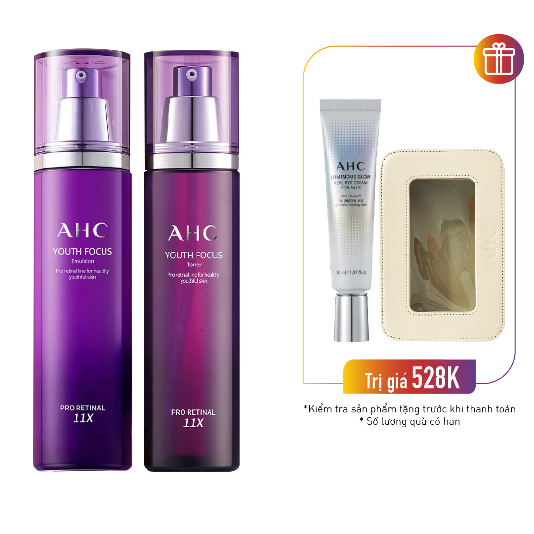 Combo Chăm Sóc Da Trẻ Hóa Ahc Youth Focus (Emulsion 130Ml + Toner 130Ml)