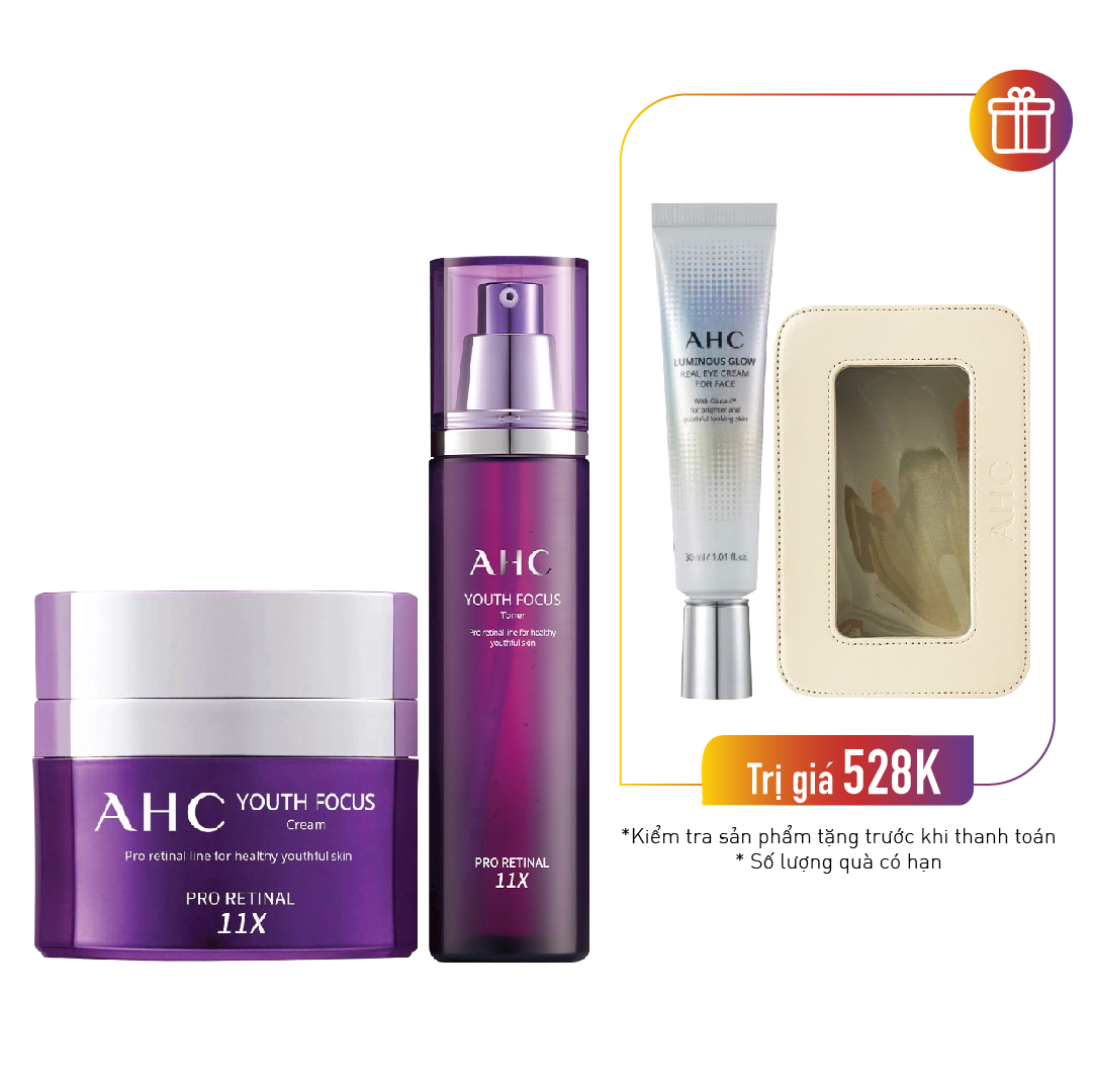 Combo Nuôi Dưỡng Da Săn Chắc, Trẻ Hóa Ahc Youth Focus (Cream 50Ml + Toner 130Ml)