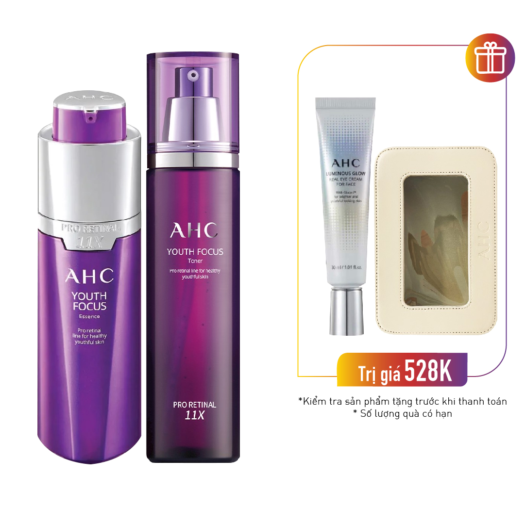Combo Chống Lão Hóa Da Chuyên Sâu Ahc Youth Focus (Essence 30Ml + Toner 130Ml)