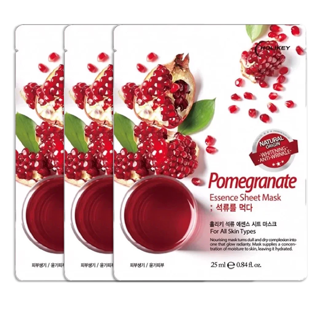 Combo 3 Mặt Nạ Lựu Tăng Đàn Hồi Làm Sáng Da Holikey Pomegranate Essence Sheet Mask 25Ml