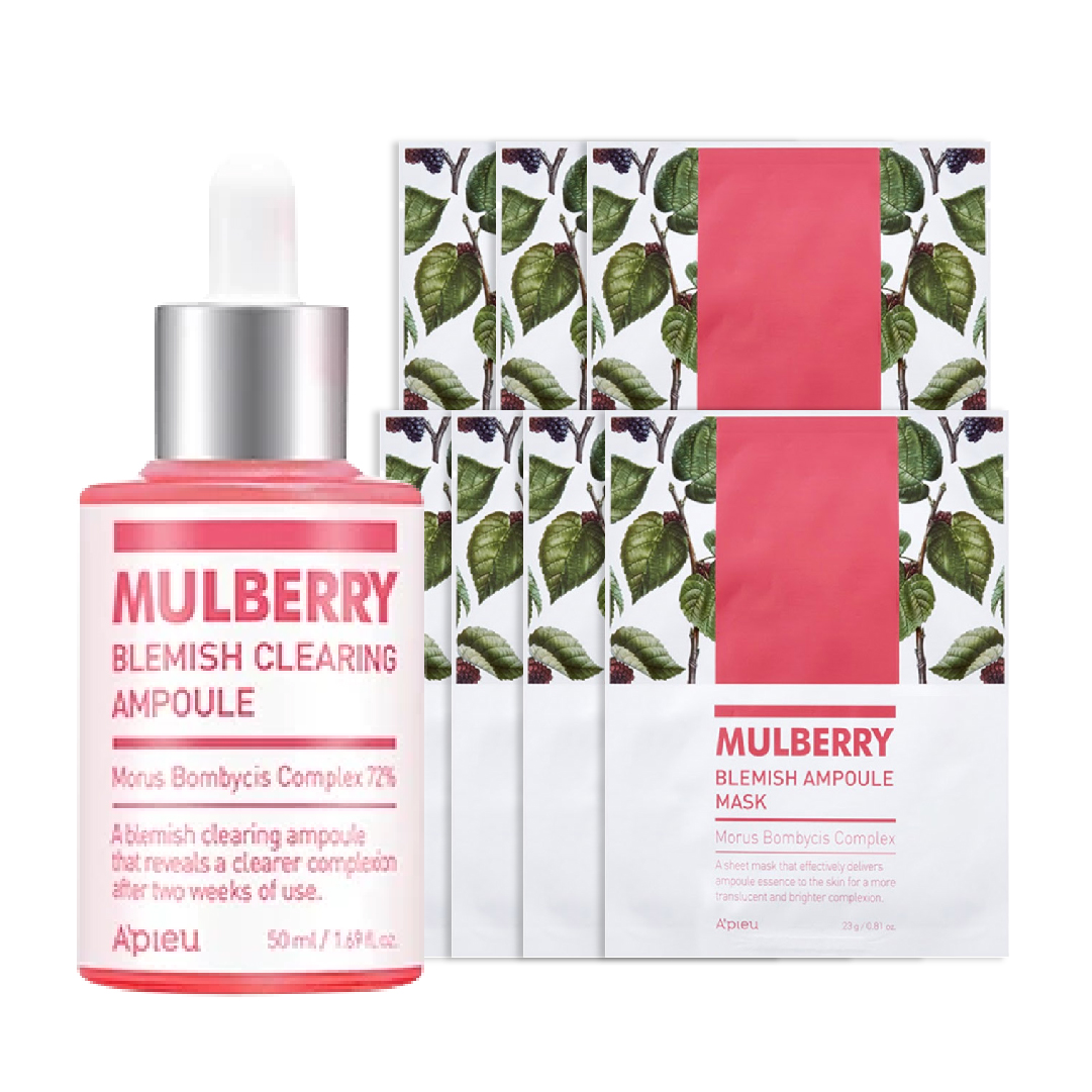 Combo Dưỡng Ẩm Làm Sáng Trắng Da A'pieu Mulberry Blemish (Tinh Chất + Mặt Nạ)