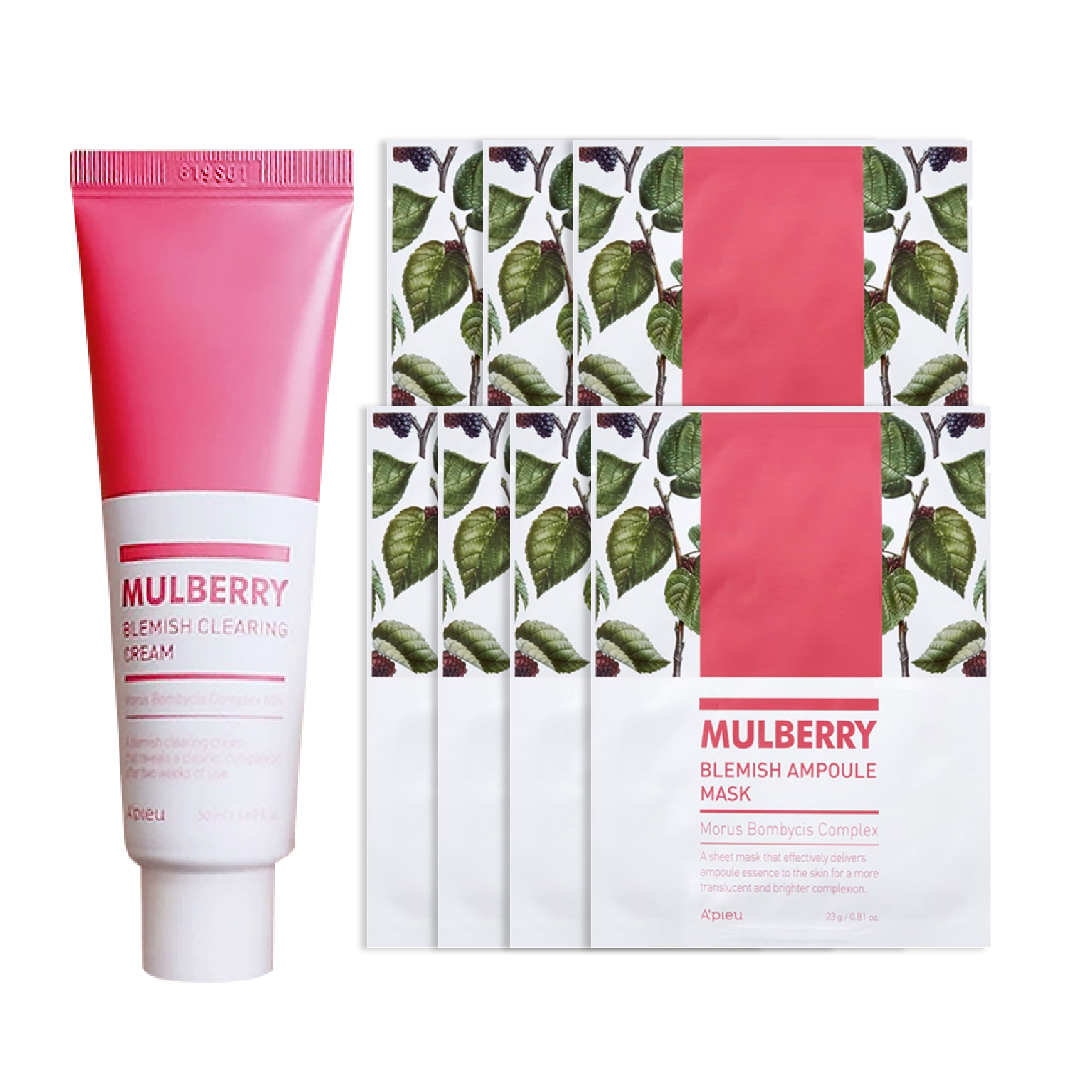 Combo Dưỡng Ẩm Làm Sáng Trắng Da A'pieu Mulberry Blemish Cream (Kem Dưỡng + Mặt Nạ)