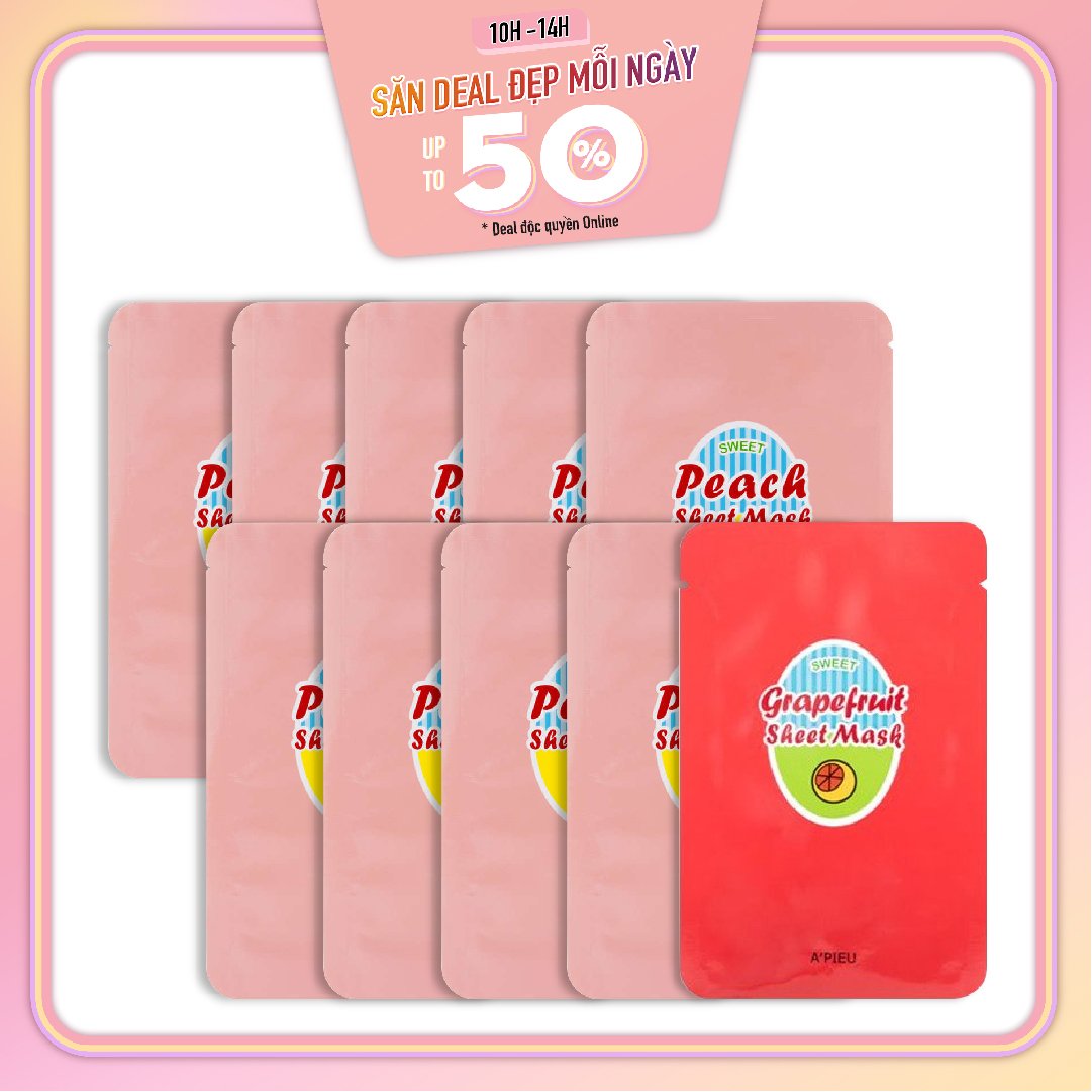 Combo 10 Mặt Nạ Giấy Nuôi Dưỡng Làn Da Mịn Màng A'pieu Peach & Yogurt Sheet