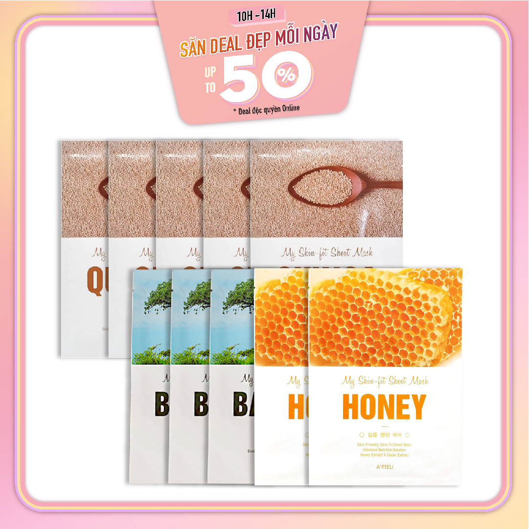 Combo 10 Mặt Nạ Dưỡng Ẩm, Chăm Sóc Da Mịn Màng A'pieu My Skin Fit Sheet
